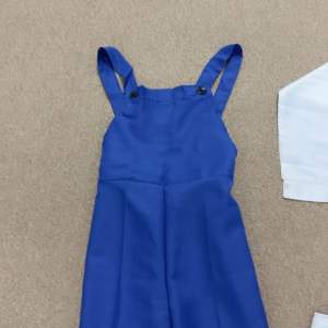 READY STOCK Kids Children Blue Jumper Outfit Set White Shirt Towel 3/4" Pants Performance Costume Occupation Mechanics