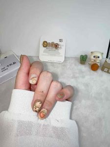 纯手工204穿戴甲 🍔吃货卡皮巴拉汉堡美食款穿戴甲美甲Nail 短圆1.5cm