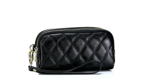 GTW99 Dompet coin koin 3 ruang bahan halus tebal motif jahit terbaru 2025 Wanita Kartu Kulit