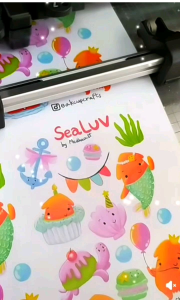 สติ๊กเกอร์น่ารักไดคัท handmade ลายน้องหมึกเงือกน้อย sealuv สติ๊กเกอร์มันเงา กันน้ำ