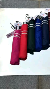 Payung Lipat 3 / Payung Dimensi Polos Bunga Embos / GRC - 11349