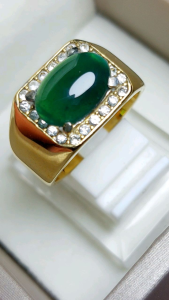 Cincin Batu Bacan Gulao Crystal◇Titanium Mewah Elegant
