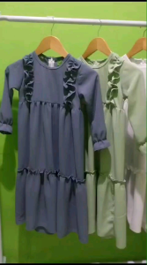 Baju Gamis cringkle anak  perempuan  2-9tahunGamis Alika gamis cringkle