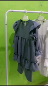 Setelan -one set cingkle anak perempuan 2-9tahunsetelan -one set cringkle airflow terbaru