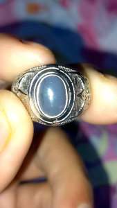 kalimaya black opal jenis abu jarong joss natural banten dim10×65×3.3 ring alpaka no7.mulus kinclong.ada sdkit sisa tali air alami