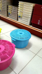 Bekas Bawang Bertutup/Bekas Telur/Bekas Rempah/Plastic Egg Garlic Onion Spices Basket With Cover