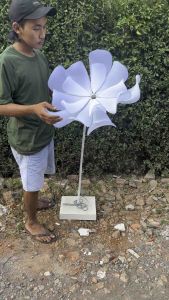 Standing Bunga Lampu Dekorasi Pelaminan Jumbo Motif Teratai Diameter 50cm/Lampu Taman/Lampu Hias/Lampu Ruang Tamu/Lampu Kamar