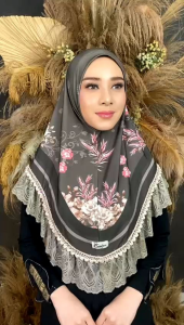 HIJAB INSTAN BERGO FATIA RENDA MOTIF PREMIUM BY QNARA