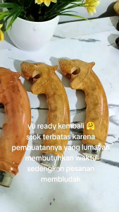 gagang golok model macan/ handle golok kayu aren di pernis