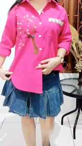 viral  kemeja linen/katun LXLJUMBO 3XL  wayfansix lubana silang belakang kemeja korea kemeja kerja BORDIR FULL