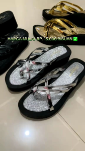 Sandal Wedges Wanita dewasa kekinian-Sandal flat terbaru