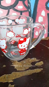 Gelas Kaca Gelas Anak Gelas Karakter Hello Kitty isi 4 pcs)