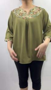 LVL - Blouse Batik Lestari Blus Jumbo Atasan Kasual Kombinasi Wanita Baju Kerja Model Baru size L dan XXL