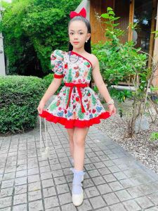 เช็ท4ชิ้นคริสมาส #คริสมาส #New ชุดเปิดไหล่+กระโปรงบานๆระบาย+ผ้าคาดผม +ผ้าคาดเอวงานเลียนแบบผู้ใหญ่ใหม่ล่าสุดใส่แล้วสวย Detail เป๊ะสุด(เ