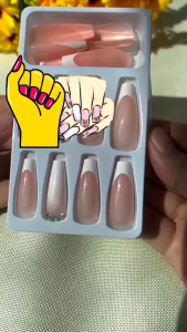 False Nails 24 Pieces Box Solid Color Shiny Fake Nails