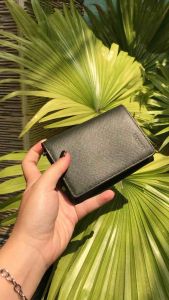 Ví Switch Xanh Rêu LEMONT da bò thật dáng hộp đứng có ngăn khoá kéo có ngăn tiền thẳng