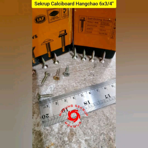 (100 pcs) Sekrup Kuning GRC Kalsi 6x3/4 / Skrup Calciboard 2CM