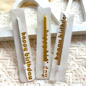 【YQ Bakery Store】1pc Pack High Class Pencil Party Candle Cake Decoration长杆香槟金色银色镀金铅笔生日蜡烛 派对蛋糕装饰烘焙用品 单支装