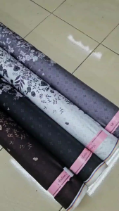 kain sutra arabian silk motif quena | motif kembang tengah | kain silk premium | coklat mahogany