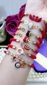 Gelang Titanium Tali Merah Awet Anti Karat Xds178b