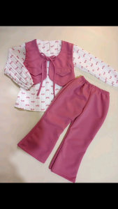 Setelan Baju Anak Perempuan Celana Cutbray Untuk Anak Usia 2-10 Tahun