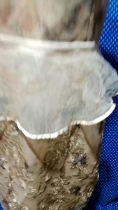 DRESS PEPLUM GLITTER KREM(OEU REY) 424