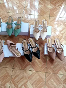 N3 Shoes Selop Wanita heels 3cm Upper Tali Kekinian