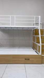 GIƯỜNG TẦNG LỆCHSẮT CẦU THANG HỘC KÉO – SẮT HỘP 4x4 CAO CẤP (LG)