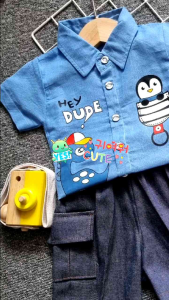 GENJIRO SETELAN KEMEJA (HEY DUDE!) UNTUK ANAK LAKI-LAKI USIA 6BULAN - 4TAHUN