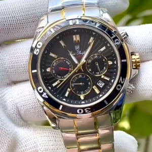 Đồng Hồ Nam 0.P 6kim có dạ quang size 42mm 2 kim máy pin Nhật kính sapphire chống xước dây thép không rỉ