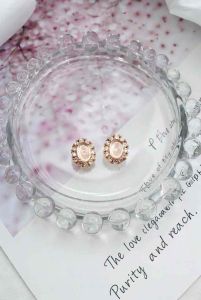 Subang Kristal Natural Crystal Star Light Rose Quartz Earrings 925 Silver Pin 纯天然水晶星光粉晶耳钉 925 纯银耳针 2813