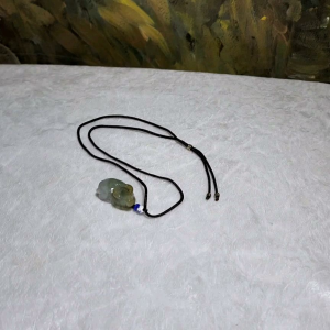 Type A Jadeite light greenish yellowish 3 dimensional Ox Jade pendant (with certificate) [Natural Crystal] 翡翠黄翡淡绿立体牛吊坠(带证书)