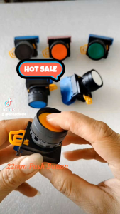 HOKOMO Alternate Push Button Switch 22mm Flush Maintained 1NO /1NC Red/Yellow/Blue/Black/Green/White KW1B Series BUY 10PCS FREE 1PCS