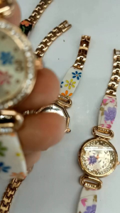 COD Jam Tangan Wanita Fashion Motif Bunga Rantai Stainless Stel