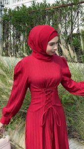 เดรชผ้าด็อบบี้รุ่นเชือกรุ้ดเอว