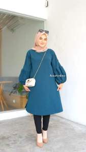 Eurigo - Uniqlo Tunik Baju Atasan Wanita Milano Muslim Tangan Balon