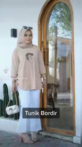 Eurigo - Mivera Atasan Blouse Wanita Kaos Bordir Babyterry Premium / 317-6379