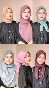 HIJAB SEGI EMPAT PARIS VOAL PREMIUM A+//jilbab kekinian terlaris bahan tebal dan lembut COD