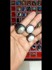 cincin Mani gajah putih natural Alam / bisa jalan di air cuka Ring