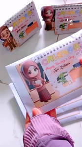 kalender meja 2026 desain guru 14x10cm full laminasi