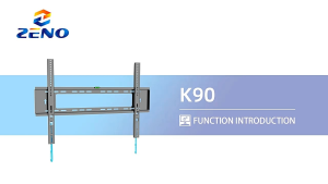 Zeno K90 80"-120" Heavy Duty Slim Wall Mount Tv Bracket Low Profile with Pull String Locking System for Cable Access & Included Hardware for DIY Easy Install