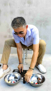 ชามปรับระดับสำหรับให้อาหารสุนัข ชามสแตนเลสขนาด 24 ซม.