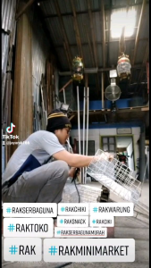 Rak Kawat Toko Warung Ciki Chiki Snack Jajan Double Kanan Kiri Serbaguna 4 Susun Murah