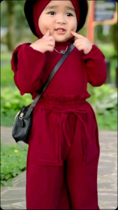 Setelan Celana Cargo Anak perempuan Usia 1-7Tahun Terbaru/Setelan celana cargo anak perempuan bahan crinkle airflow kekinian size SMLXL