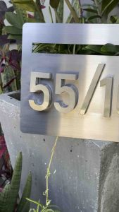 ป้ายบ้านเลขที่ สแตนเลส 304 ขอบนูน 35x25cm