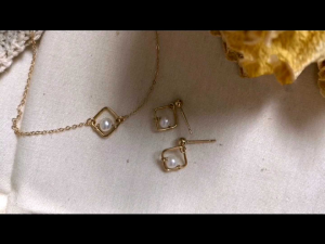 DaVee | 14K Gold filled necklace elegant natural pearl earrings necklace