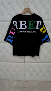 Kaos Oversize Top Crop Wanita Lengan 3/4 Bahan Cotton Combed 30s Premium