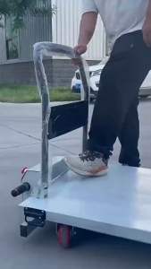 HEJI Multifunction Electric Lifting Trolley Portable Hydraulic Automatic Lifting Mobile Flatbed Truck Bear 250kg