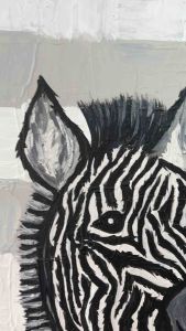 Acrylic Hand Painted Caves Painting Zebra