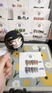 Loobuucorner Móng Úp Tay Nailbox Thiết Kế 059 Màu Mắt Mèo Vẽ Cá Và Chấm Bi Nailbox Loobuucorner